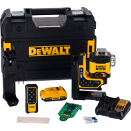 Нивелир лазерный DeWALT DCLE34035D1 АКБ 18V XR 2Ah + ЗУ + пульт ДУ + держатель + мишень + кейс