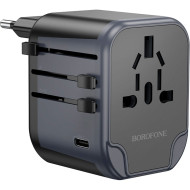 Зарядний пристрій BOROFONE BAC12 Leader 2xUSB-A, 1xUSB-C, 2.4A Universal Conversion Charger Black