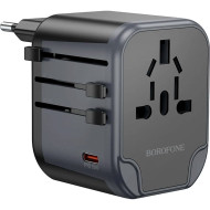 Зарядний пристрій BOROFONE BAC13 Leader 2xUSB-A, 1xUSB-C, PD20W, QC3.0 Universal Conversion Charger Black