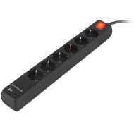 Сетевой фильтр REAL-EL RS-Protect 605 Black, 6 розеток, 1xUSB-C, 1xUSB, 3м (EL122300041)
