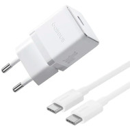 Зарядний пристрій BASEUS Palm Fast Charger 1C 30W EU Moon White w/Type-C cable (P10111605213-01)