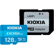 Карта памяти KIOXIA (Toshiba) microSDXC Exceria G2 128GB UHS-I U3 V30 A1 Class 10 + SD-adapter (LMEX2L128GG2)