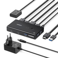 KVM-переключатель UGREEN AK502 2-In 1-Out HDMI KVM Switch 4K 60Hz (45452)