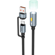 USB лампа для ноутбука/повербанка HOCO UA38C USB/Type-C to LED Light Black