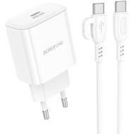 Зарядное устройство BOROFONE BA81A 1xUSB-C, PD20W White w/Type-C cable