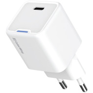 Зарядний пристрій COLORWAY GaN Mini 20W 1xUSB-C Fast Charging White (CW-CHS059PD-WT)