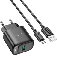 Зарядний пристрій HOCO C140A Smart 1xUSB-A, QC3.0, 18W Black w/Micro-USB cable (6942007627801)