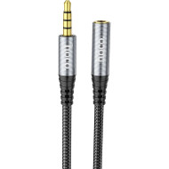 Кабель-удлинитель HOCO UPA20 mini-jack 3.5mm 1м Gray