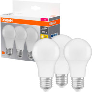 Лампочка LED OSRAM LED Base A60 E27 8W 2700K 220V (3 шт. в комплекті) (4099854046797)