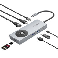 Порт-репликатор PROMATE ComandHub-Pro 14-in-1 Highspeed Multiport USB-C Hub with 100W PD Passthrough & Multimedia Controls