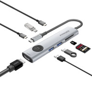 Порт-репликатор PROMATE ComandHub-Lite 9-in-1 4K@60Hz Multi-Function High Speed USB-C Hub with Screen Privacy Button