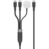 Кабель PROMATE Fusion-CCW USB-C to Dual USB-C/Apple Watch Charger 1.4м Black