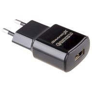 Зарядний пристрій GRAND-X CH-550 1xUSB-A, QC3.0, 18W Black (CH-550B)