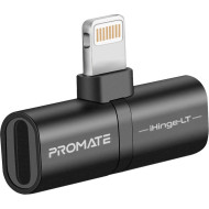 Адаптер PROMATE IHinge-LT 2-in-1 Audio & Charging Adaptor with Lightning Connector Black