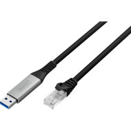 Кабель-адаптер USB-A to RJ-45 Gigabit Ethernet DIGITUS SSTP Cat.6a CU 2м Black (AK-300600-020-S)