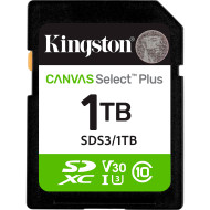 Карта памяти KINGSTON SDXC Canvas Select Plus 1TB UHS-I U3 V30 A1 Class 10 (SDS3/1TB)