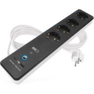 Сетевой фильтр с Wi-Fi управлением EMOS P1422SM Black, 4 розетки, 1xUSB-C, 1xUSB, 2м