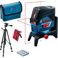 Нивелир лазерный BOSCH GCL 2-50 C Professional + держатель RM2 + 4xАКБ АА + угловая пластина + чехол + штатив (0.601.066.G02)