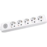 Розеточный блок с заземлением PANASONIC X-Tendia Gray, 5 розеток (WLTA04502GR-UA)