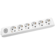 Розетковий блок із заземленням PANASONIC X-Tendia Gray, 6 розеток (WLTA04602GR-UA)