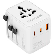 Универсальное зарядное устроство CANYON OnTour 20 GaN III Universal Travel Adapter White (CNS-TA20W1005W)