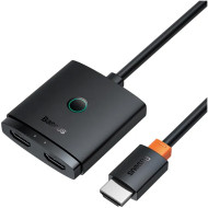 HDMI свитч 1 to 2 BASEUS AirJoy Series 2-in-1 Bidirectional HDMI Switch with 1m Cable Cluster Black (B01331105111-01)