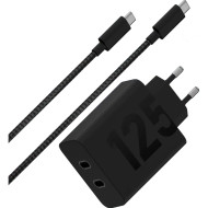 Зарядное устройство MOTOROLA TurboPower 125W Duo Wall Charger Black w/Type-C cable (PG38C06632)
