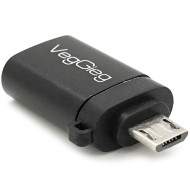 Адаптер OTG VEGGIEG Micro-USB to USB-A Black (V-S123)