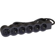 Удлинитель LEGRAND Standard 6x2K+3 Black, 6 розеток, 1.5м (694558)