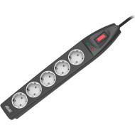 Сетевой фильтр 2E 2E-SP515M10BK Black, 5 розеток, 10м
