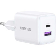 Зарядний пристрій UGREEN X516 GaN 30W 1xUSB-C, 1xUSB-A PD3.0, QC4.0 Fast Charger White (65015)