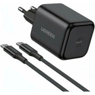 Зарядний пристрій UGREEN X524 GaN 45W 1xUSB-C Fast Charger Set Black w/Type-C cable (65054)