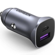 Автомобільний зарядний пристрій UGREEN CD130 30W 1xUSB-C, 1xUSB-A, QC4.0, PD Car Charger Gray (40858)