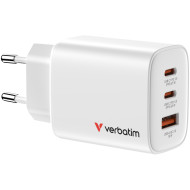 Зарядний пристрій VERBATIM Essentials GaN 65W 2xUSB-C, 1xUSB-A, PD3.0, QC3.0 White