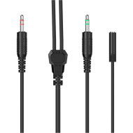 Сплиттер HATOR ESH series, 0.2м x2*3.5мм female to 3.5mm male mini-jack 3.5mm 3.5м Black