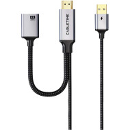 Адаптер CABLETIME 4K 60Hz HDMI - DisplayPort v2.0 0.2м Black/Gray (CP51B)