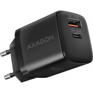 Зарядний пристрій AXAGON 1xUSB QC3.0, 1xUSB-C PD20W Black