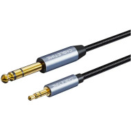 Кабель CABLETIME 6.35 мм (M) - 3.5 мм (M) jack 6.35 mm - mini-jack 3.5 mm 3м Black/Gray (CF25N)