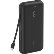 Повербанк BELKIN BoostCharge w/Integrated USB-C Cable 30W 20000mAh Black (BPB024HQBK)