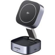 Беспроводное зарядное устройство UGREEN Qi2 2-in-1 Magnetic Foldable Fast Charging Station 15W (35316)