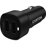 Автомобильное зарядное устройство CANYON OnDrive 24 2xUSB-A, 24W Black (CNE-CCABR2AA)