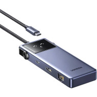 Порт-реплікатор UGREEN CM888 7-in-1 USB-C to 3xUSB, 1xUSB-C, HDMI, RJ-45, PD100W Gray (45155)