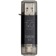 Флешка 128GB T&G 009 Star Series USB 3.2 Type-C/USB-A Black (TG009TC-128GBK3)