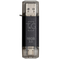 Флешка 16GB T&G 009 Star Series USB 3.2 Type-C/USB-A Black (TG009TC-16GBK3)
