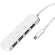 USB-хаб J5CREATE Eco-Friendly USB-C to 4-Port Type-A Gen 2 Hub Pure White (JCH341EW-N)
