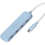 USB-хаб J5CREATE Eco-Friendly USB-C to 4-Port Type-C Gen 2 Hub Fresh Cyan (JCH345EC-N)