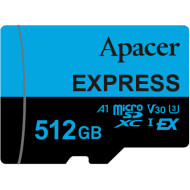 Карта памяти APACER microSDXC Express 512GB UHS-I U3 V30 A1 Class 10 (AP512GMCEXG3X17-RA)