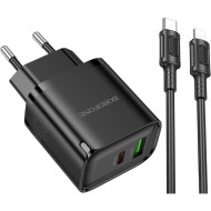 Зарядний пристрій BOROFONE BA83A Flare Star Black w/Type-C to Lightning cable
