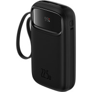 Повербанк BASEUS QPow 2 Dual-Cable Digital Display Fast Charge Power Bank 22.5W 20000mAh Black (P10055002113-00)