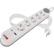 Удлинитель EMOS P1523FC White, 5 розеток, 1xUSB-C, 1xUSB, 3м